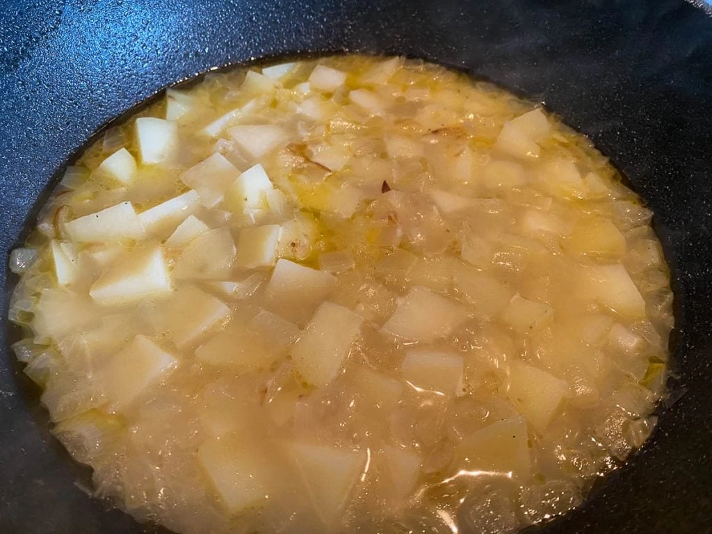 Potatoes boiling for Cullen Skink recipe