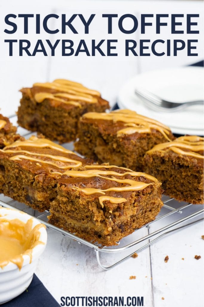 Sticky Toffee Pudding Traybake Recipe | How to make a Sticky Toffee Traybake | Sticky Toffee Brownie Recipe | Sticky Toffee Cake Recipe | Sticky Date Pudding Traybake | Sticky Date Pudding Slice | Sticky Date Slice | Sticky Date Traybake | Scottish Recipes 