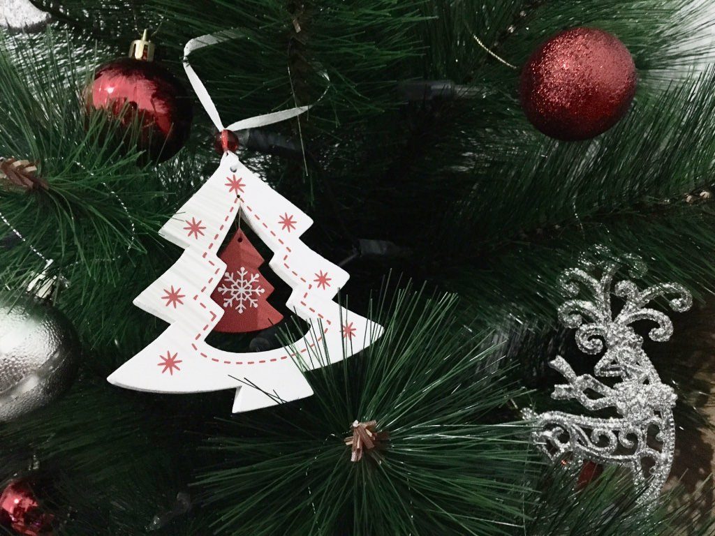 Christmas Tree decorations up close