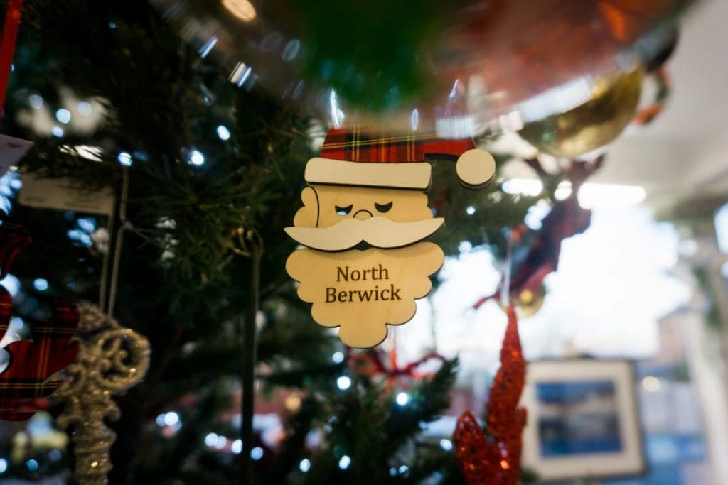 North Berwick Christmas decoration hanging on a tree