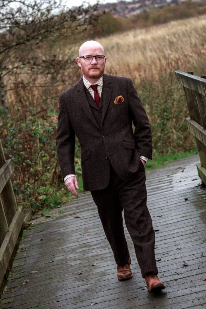 Gary Maclean - Scotland's National Chef and Masterchef Professionals winner walking in the countryside. 