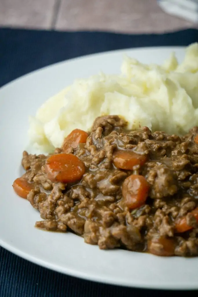 Mince and Tatties Recipe on a plate