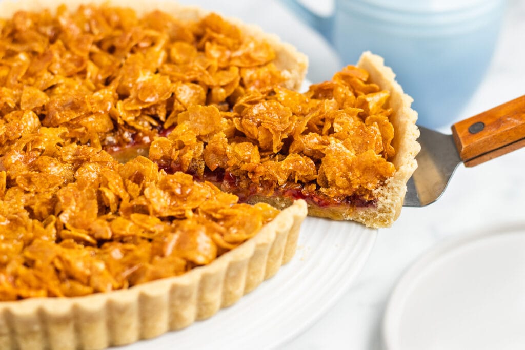 Cornflake Tart Recipe - Serving a slice