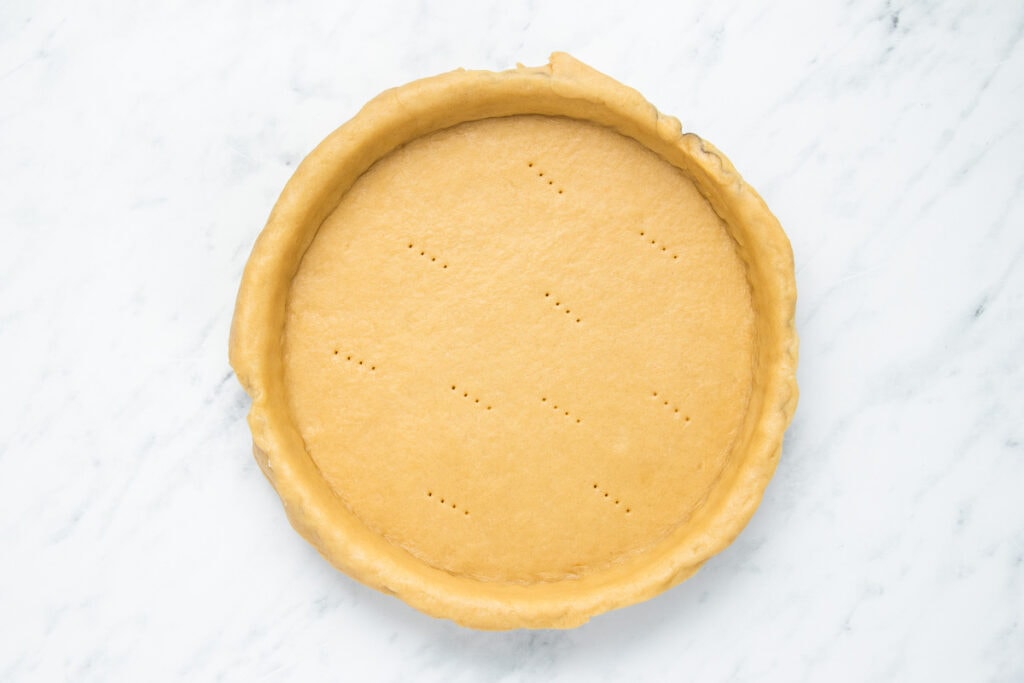 Cornflake Tart recipe - Making the pastry showing the pastry in a tin