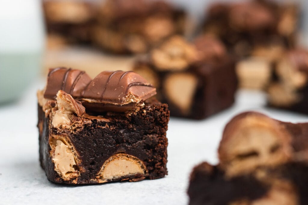 Kinder Bueno Brownie Recipe - Showing inside of the Brownie