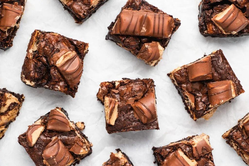 Kinder Bueno Brownie Recipe - Showing top of the brownies