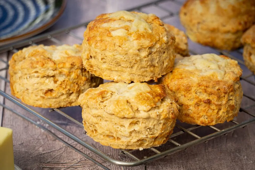 Cheese and Marmite Scones Recipe - Scones cooling on wire rack