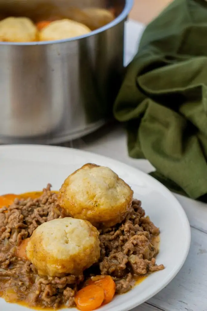 Plate of mince and dumpling