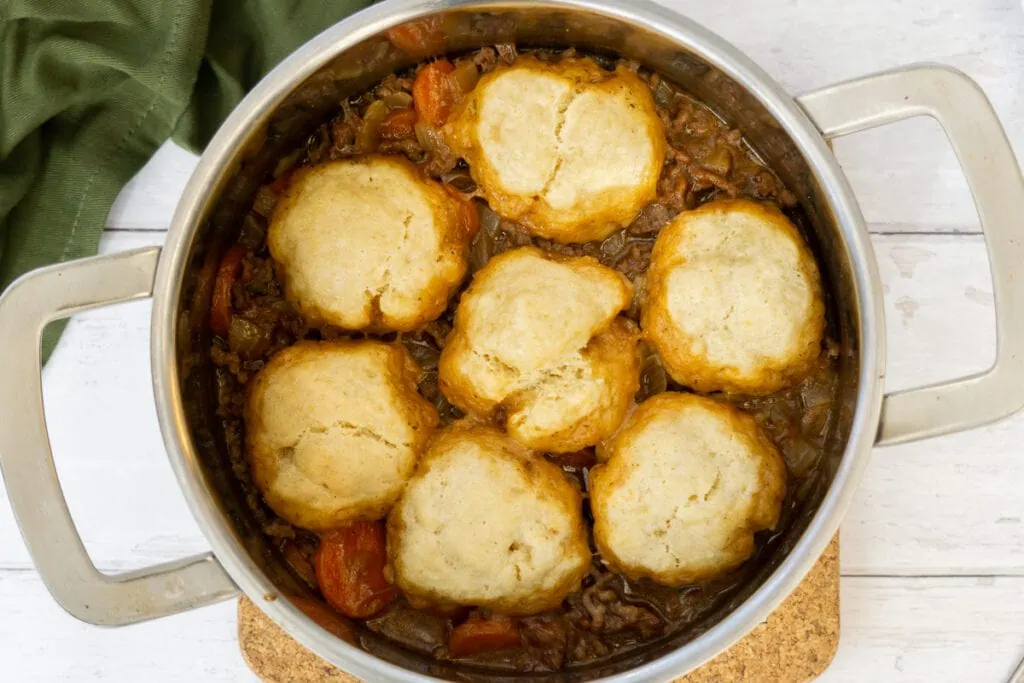 Mince and Dumpling recipe in a pot
