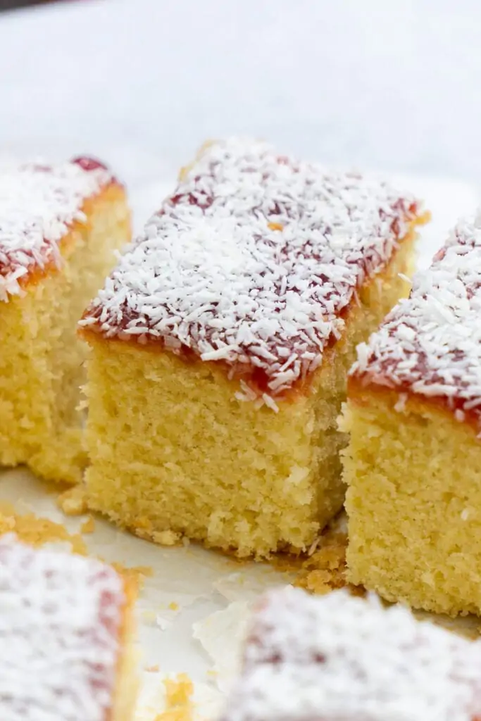 Jam and Coconut Sponge Traybake Recipe