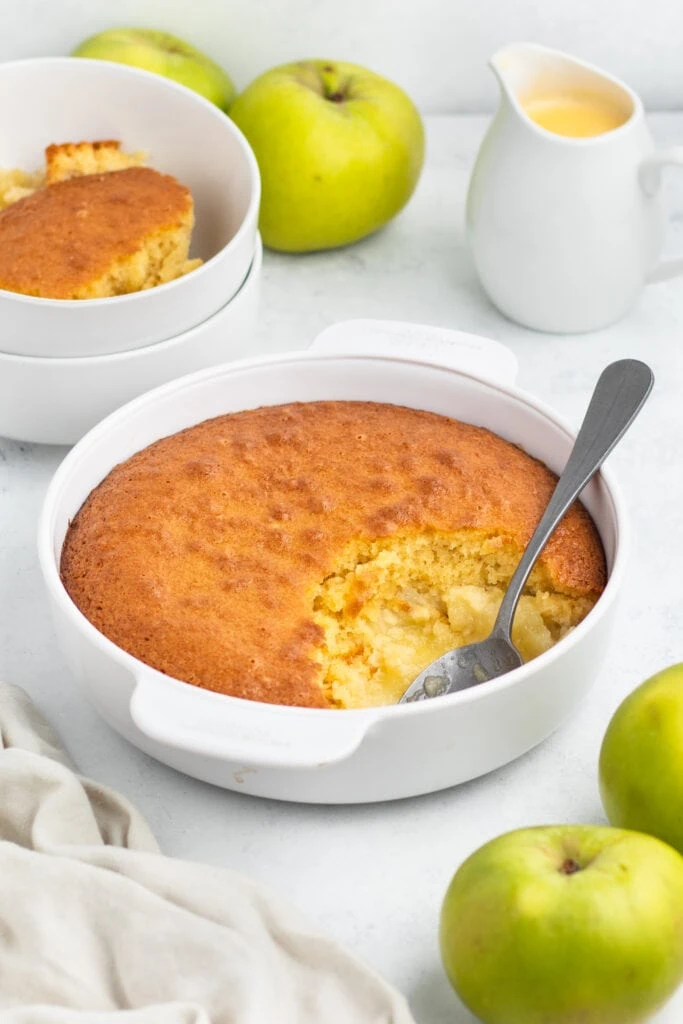 Eve's Pudding Apple Sponge Recipe -  With large swerving spoon