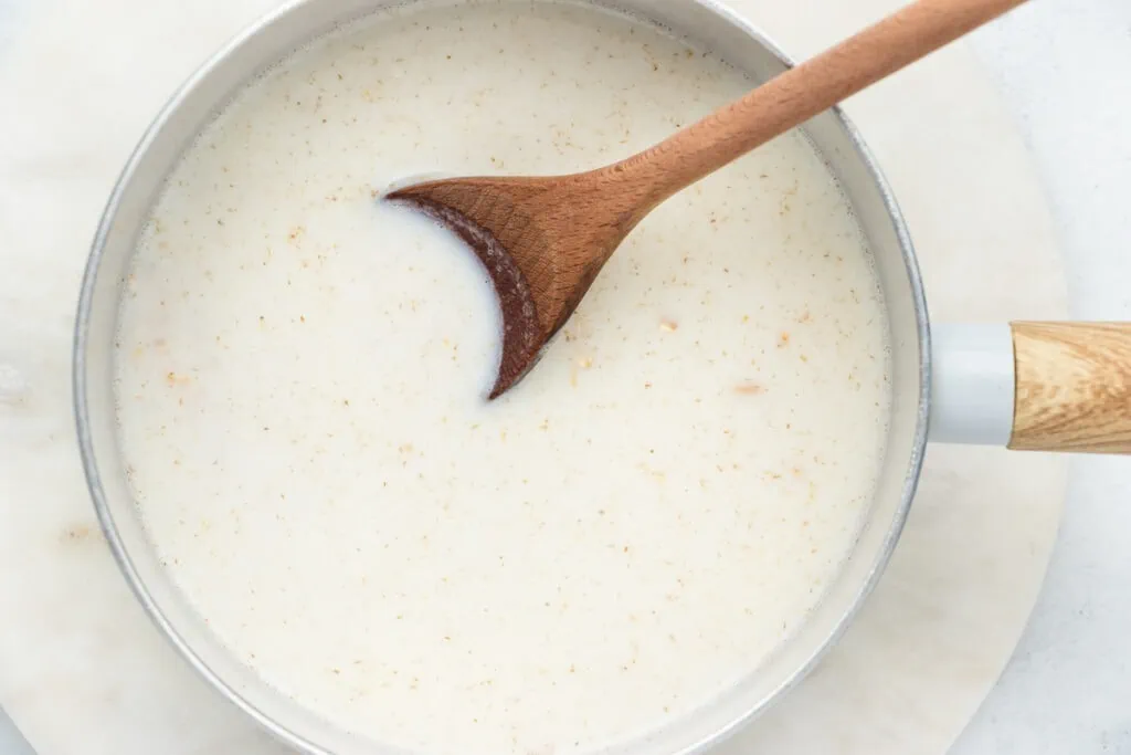 How to Make Porridge - A sauce pan of uncooked porridge