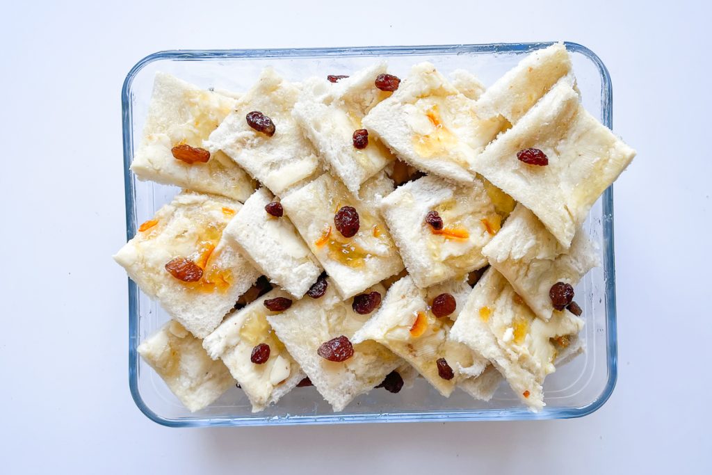 Uncooked Bread and Butter Pudding 