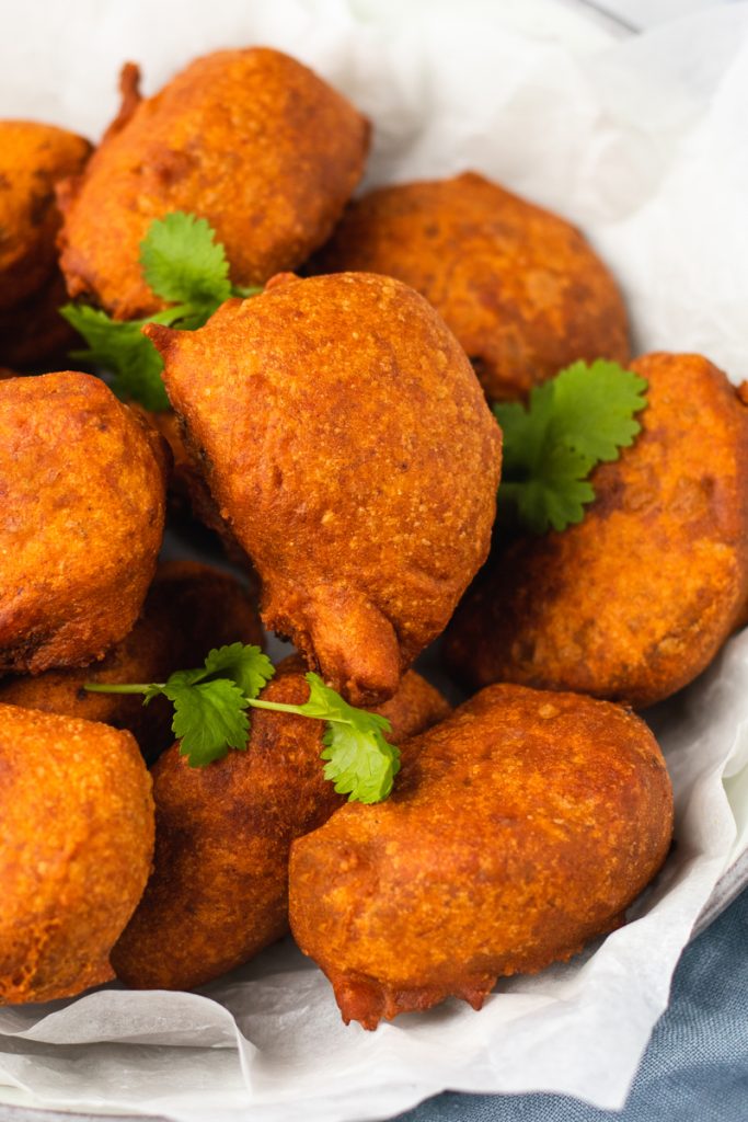 close up of haggis pakora