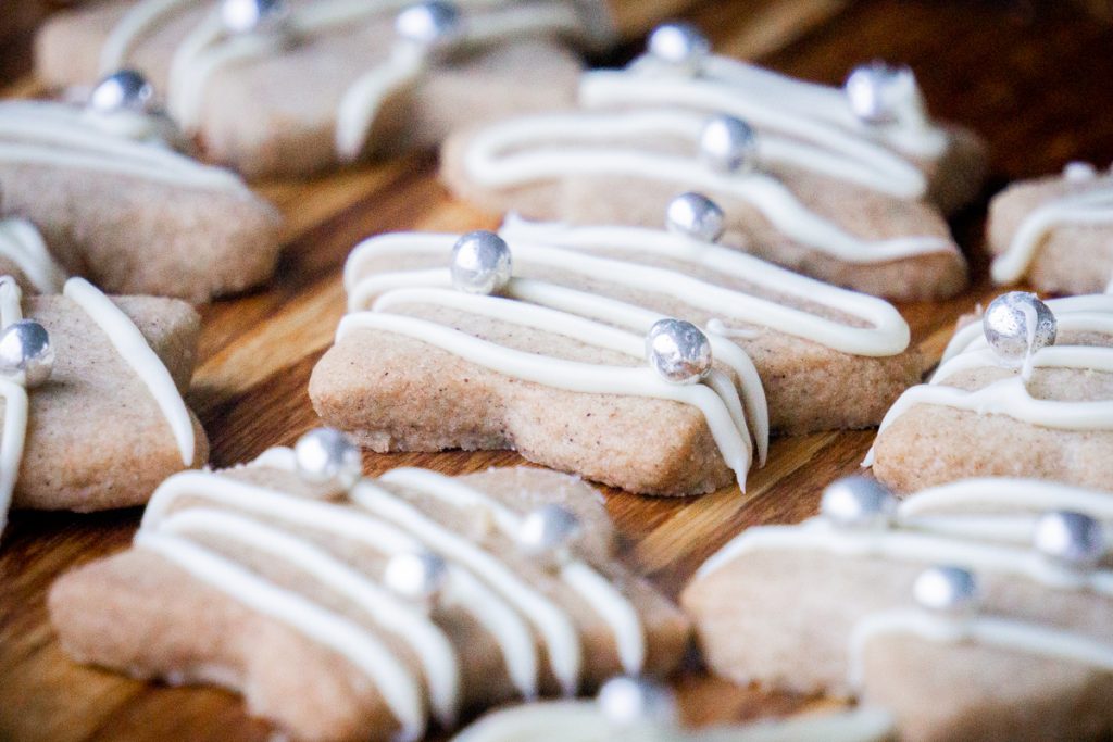 Spiced Christmas Shortbread Recipe - Decorated with white chocolate