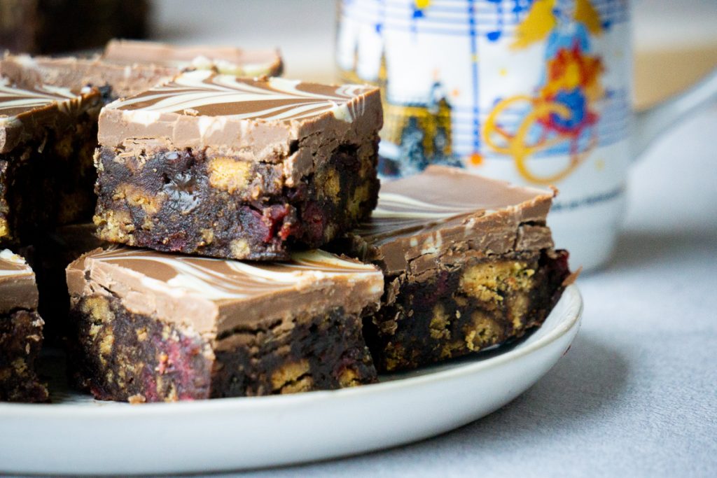 Christmas Tiffin Recipe - on a plate