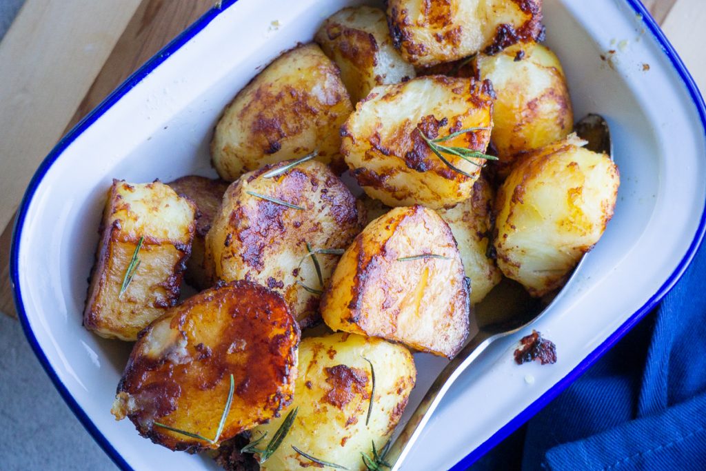 Marmite Roast Potatoes Recipe - in a serving dish