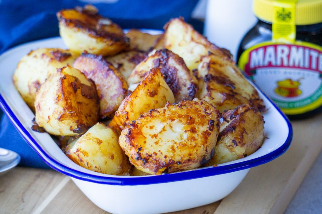 Marmite Roast Potatoes Recipe - In serving dish