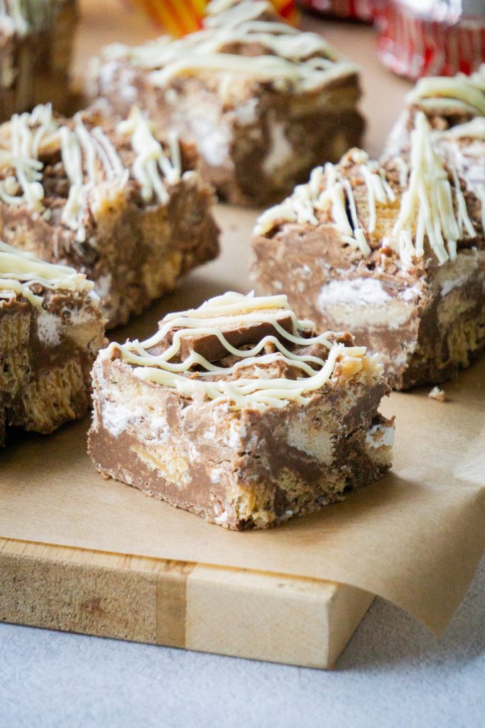 Scottish Rocky Road - On a chopping board