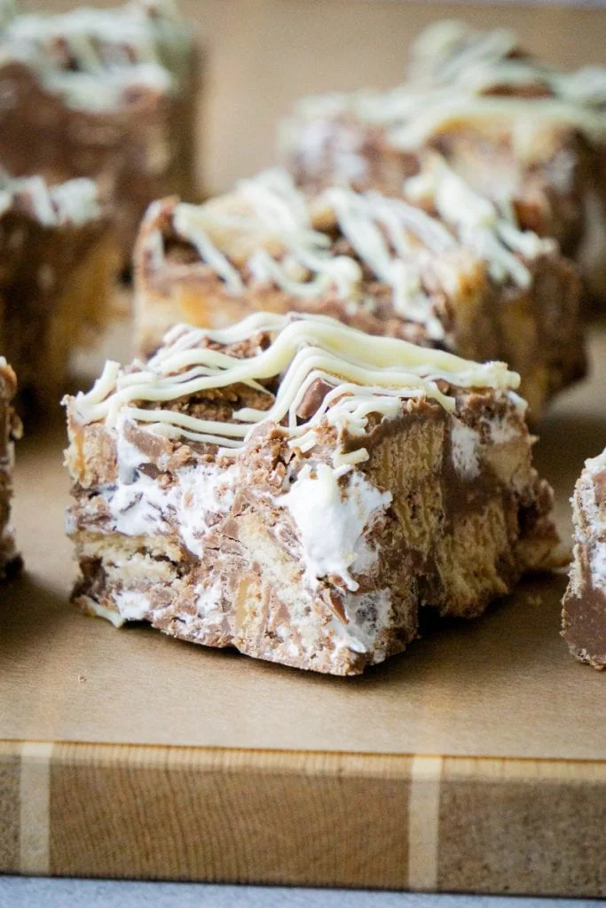 Scottish Rocky Road - On a chopping board