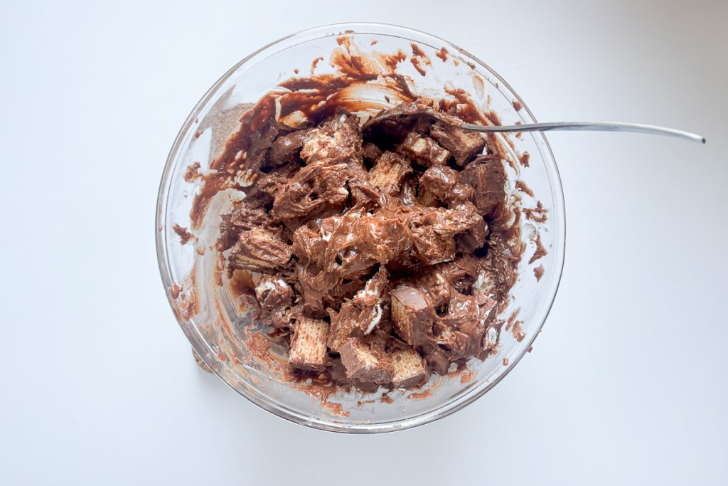 Scottish Rocky Road - mixed in a bowl before pouring