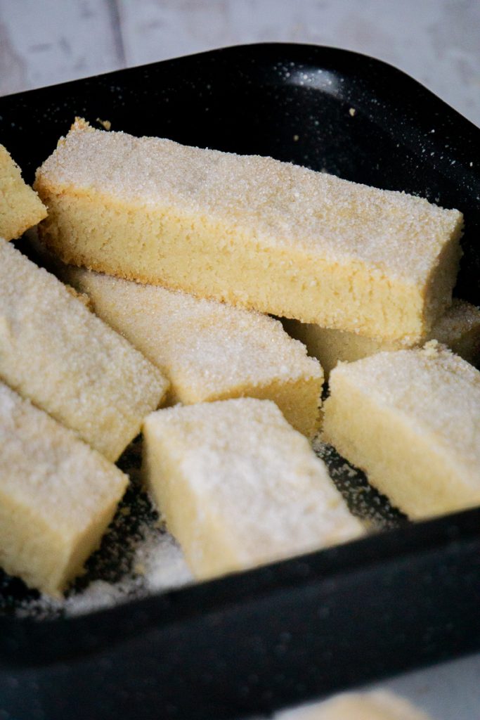 Classic Butter Shortbread Fingers Recipe - in the tin