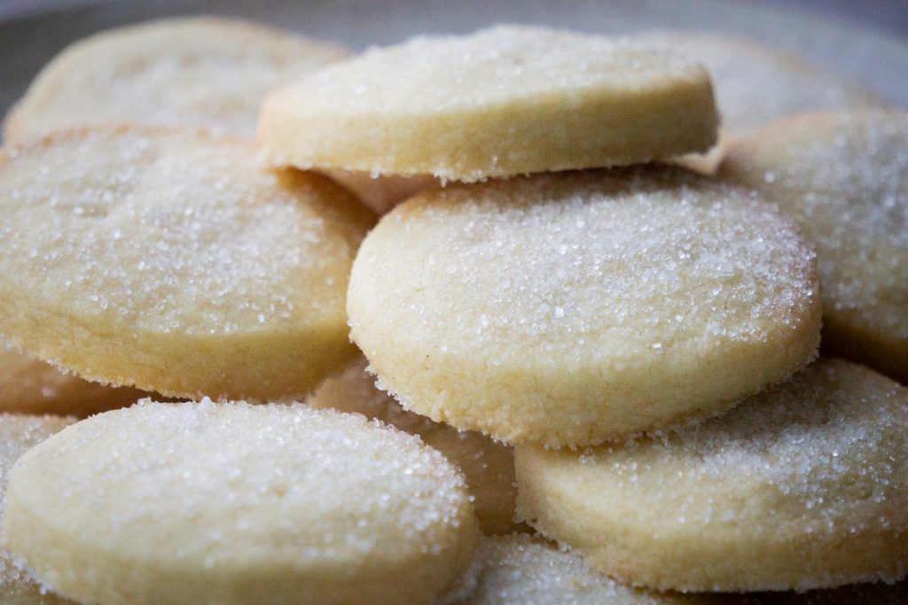 Shortbread Rounds Recipe - Pile of dhortbread